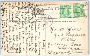 Postcard New Zealand Christchurch On The Banks of the Avon 1912 RPPC Photo G17