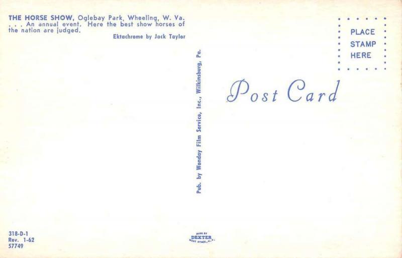 Wheeling West Virginia the horse show Oglebay Park vintage pc Y13771