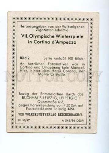 167020 Olympic Winter Games CORTINA d'Ampezzo CIGARETTE card