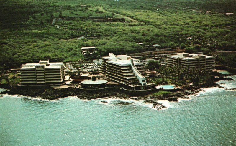 Vintage Postcard The Spectacular Kona Hilton Hotel On The Orchid Isle Of Hawaii