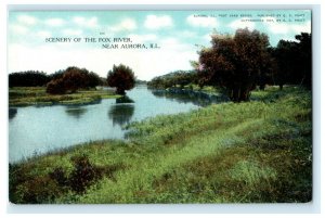 Scenery of Fox River Near Aurora Illinois 1907 Vintage Antique Postcard 