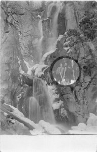 H11/ Interesting RPPC Postcard c10 Hikers Mountaineers Men Waterfall 17