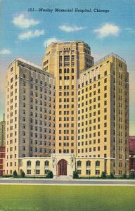 USA Wesley Memorial Hospital Chicago Illinois Vintage Postcard 03.32