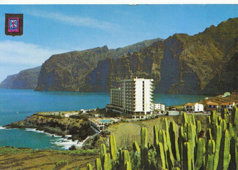 Spain Postcard - Cliff and Los Gigantes Hotel, Puerto Santiago, Tenerife  TZ5463