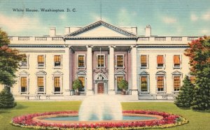 Vintage Postcard 1944 View of White House Washington DC