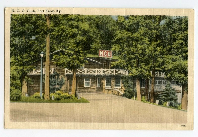 Postcard N. C. O. Club Fort Knox Ky. Kentucky Standard View Card 