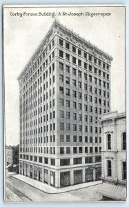 ST. JOSEPH, Missouri MO ~ Skyscraper CORBY FORSEE BUILDING c1910s  Postcard