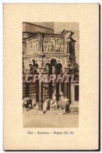 Postcard Old Pisa Baptistery Pulpito