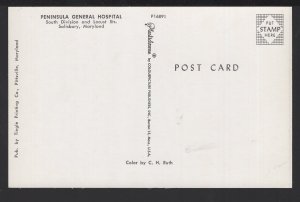 Maryland SALISBURY Peninsula General Hospital Division and Locust Sts ~ Chrome