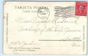 *1906 Veracruz Mexico Street View Vicente de la fuente old Vintage Postcard A66