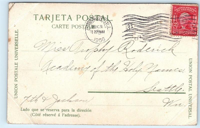 *1906 Veracruz Mexico Street View Vicente de la fuente old Vintage Postcard A66