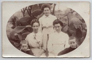 RPPC Edwardian Ladies and Sons with Large Cactus Plant Postcard L44
