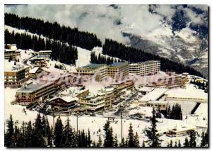 Postcard Modern Courchevel partial view of the large station buildings and th...