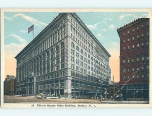 Bent - W-Border OLD CARS & ELLICOTT SQUARE OFFICE BUILDING Buffalo NY p0840