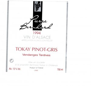 Tokay Pinot-Gris, Pierre Bernhard 1994, Vintage Wine Label