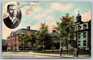 Vintage Massachusetts Postcard - Huntington School   Brockton  Fingerprints 1914