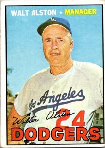 1967 Topps Baseball Card Walt Alston Manager Los Angeles Dodgers sk2139