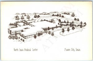 c1960s Mason City IA North Medical Center Hospital Art Sketch Large PC Creeko M1