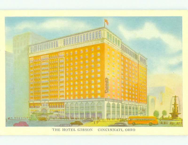 Unused W-Border GIBSON HOTEL Cincinnati Ohio OH hr8595