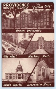 PROVIDENCE, Rhode Island RI The Cordial City BROWN UNIVERSITY 1940s Postcard