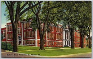 Vtg St Albans Vermont VT Bellows Free Academy 1940s Unused Linen View Postcard