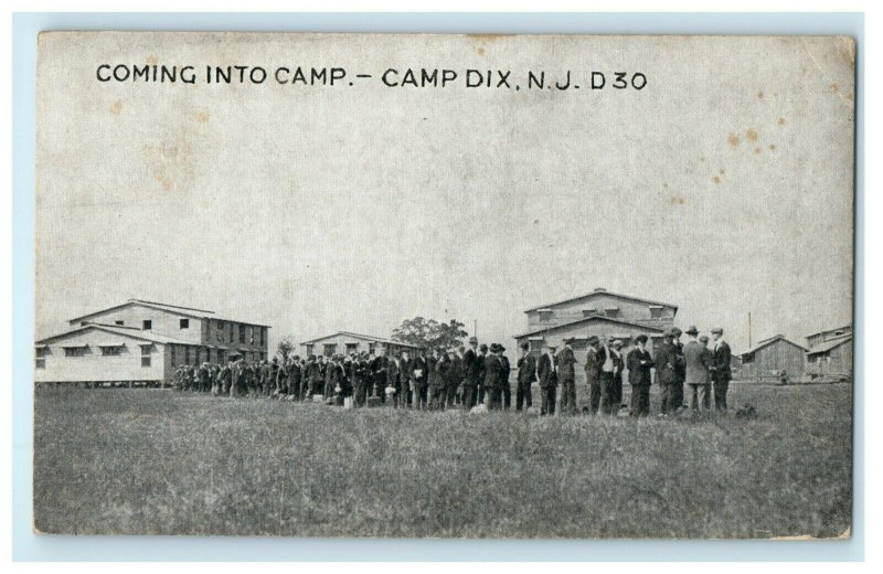 1917 Coming Into Camp Dix New Jersey NJ WW1 Army Military Posted Postcard 