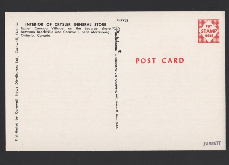 Ontario CORNWALL Upper Canada Village Interior Crysler General Store ~ Chrome