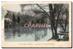 Old Postcard The Tower Marne La Marne Chennevieres