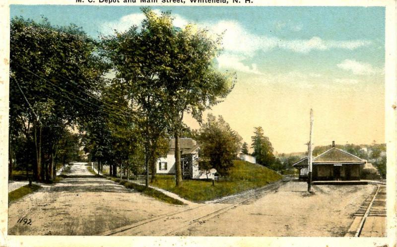 NH - Whitefield. Maine Central Depot and Main Street