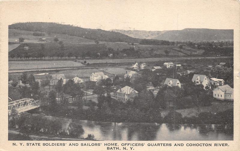 Bath New York State Soldiers & Sailors Home~Cohocton River Bridge~Albertype Pc