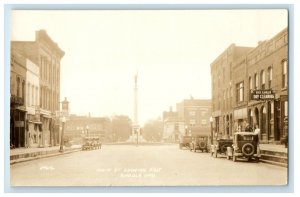 c1940's Main Street Looking East Angola Indiana IN RPPC Photo Vintage Postcard 