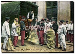 Old Postcard Army Infantry The chore of bread
