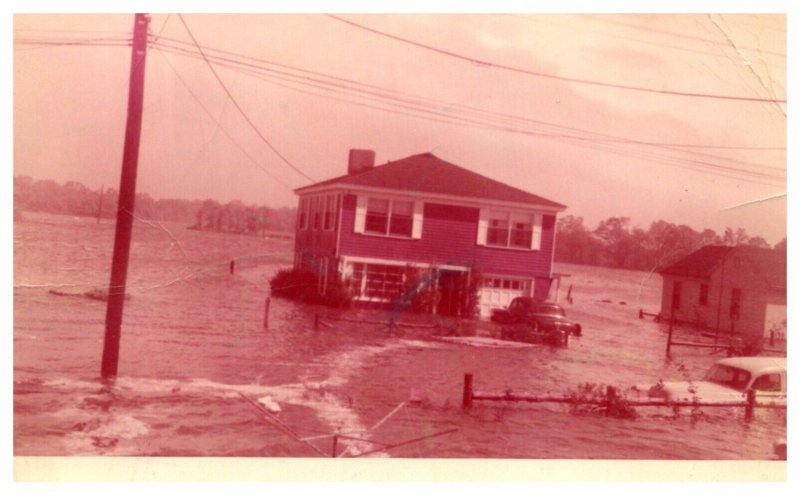 Flood Disaster  Residential House , Original Photo