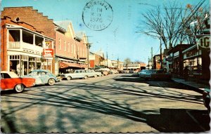 VINTAGE POSTCARD MAIN STREET VIEW AT BEDFORD QUEBEC MAILED 1970 #2