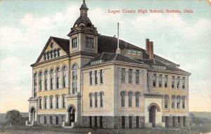 Guthrie Oklahoma Logan High School Street View Antique Postcard K40287