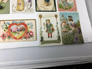 Valentine Postcard Lot of 25 Vintage Antique Mixed Cupid Hearts