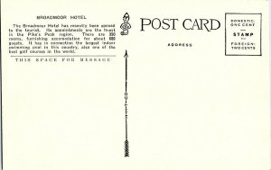 Broadmoor Hotel Colorado Springs Colo. Colorado Postcard 