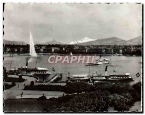 Modern Postcard Geneve La Rade and Mont Blanc