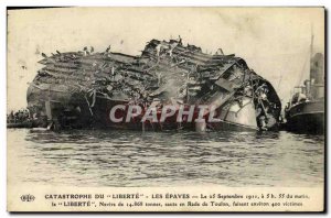 Old Postcard Boat Catastrophe of Freedom wrecks The Toulon