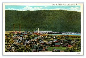 View of Paper Mills Lock Haven Pennsylvania PA UNP WB Postcard N20