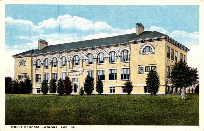 Indiana Winona Lake Mount Memorial Curteich