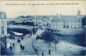 CPA LANNION Vue prise vers la Gare - La Communaute Sainte-Anne (1147783)