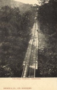 china, HONG KONG, The Peak Tramway (1900s) Brewer & Co. Postcard