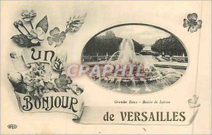 Old Postcard Hello from Versailles