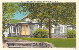 Blowing Rock, NC North Carolina   FIRST BAPTIST CHURCH   ca1940's Linen Postcard