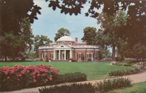 Virginia Charlottesville The West Fron Showing Portion Of Garden Monticello H...