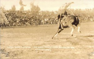 RPPC Real Photo of Lloyd Wise, Bronc,Pendleton, OR, 1919 Doubleday, Old Postcard