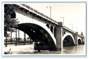 Center Street Bridge Calgary Canada RPPC Photo Unposted Vintage Postcard