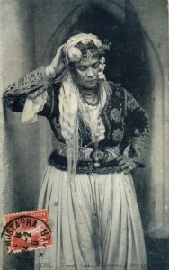 PC CPA ETHNIC, ALGERIE, FEMME ARABE EN COSTUME, VINTAGE POSTCARD (b7951)
