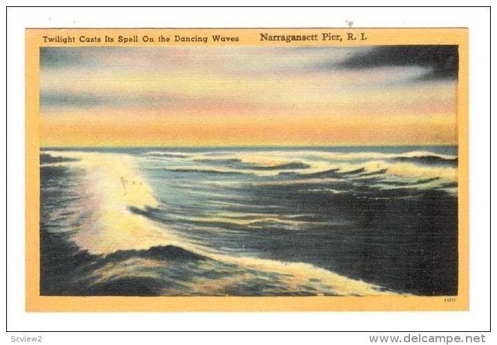 Narragansett Pier, Rhode Island, 1930-1940s ; Twilight Casts Its Spell On The...